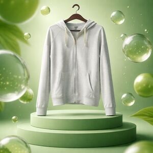 💙LIGHT Gray Zip-Up Hoodie W/Rainbow Ties.